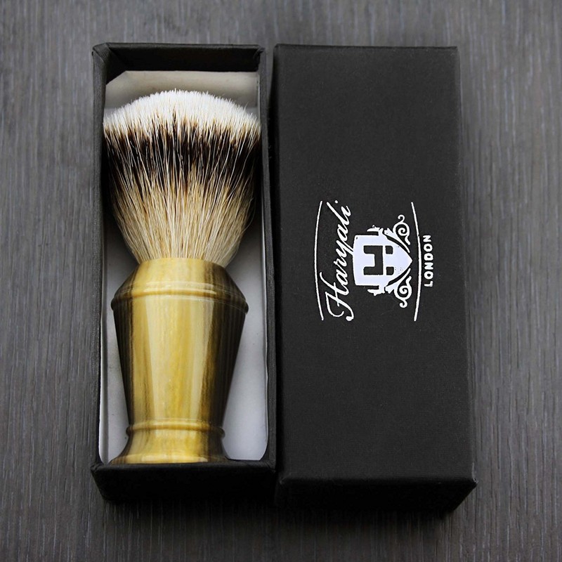Silver Tip Badger Hair Shaving Brush in Imitation Horn Shaving