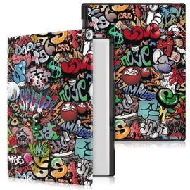 Xuanbeier Case Compatible with Remarkable Paper Pro 11.8" 2024 Released Tablet-Lightweight and Hard Back Shell Protective Book Folio Cover with Built-in Pen Holder,Graffiti