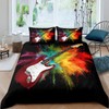 Guitar Duvet Cover Single For Kids Teens Adults,Rock Music Theme