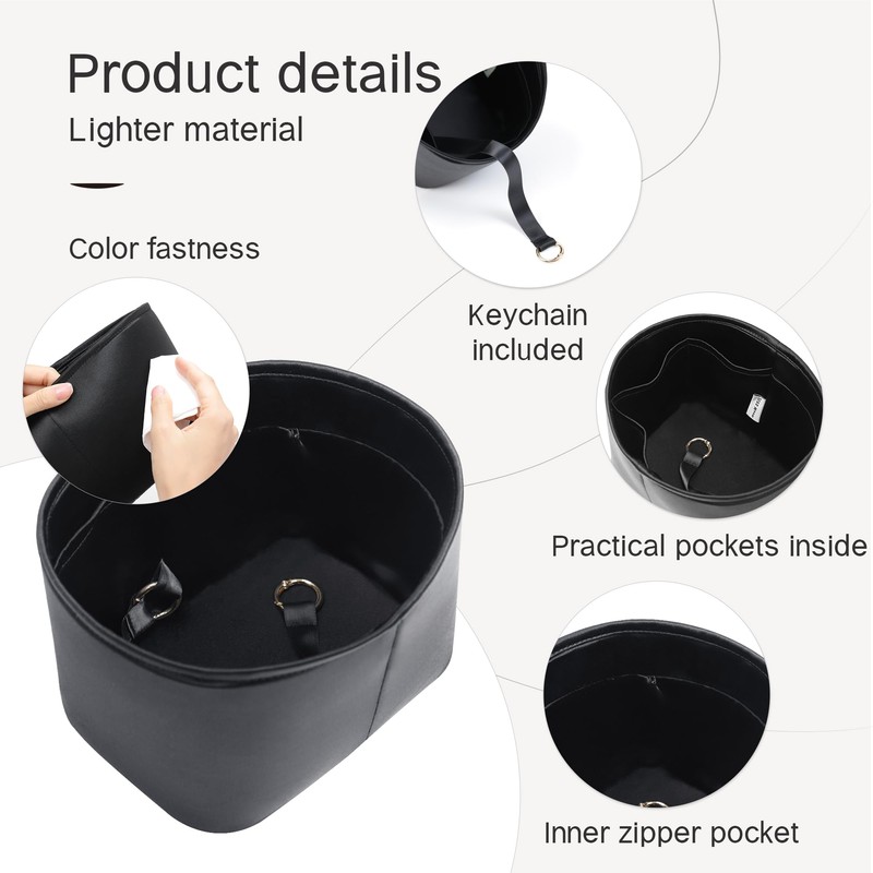 JLYZ Moon Fits for Picotin Bag Insert Organizer For Hermes(18,Black)