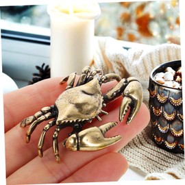 BESPORTBLE Brass Crab Chinese Teapot Antique Decor Mini Decor Mini Animal Figurine Lucky Crab Sculpture Feng Shui Crab Sculpture Household Ornament Crab Adornment Brass Figurine