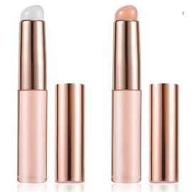 2Pcs Round Head Silicone Lip Brush with Cap Reusable Lip Makeup Applicator Cosmetic Tools Soft Makeup Brush for Lipstick Lip Gloss Lip Balm Concealer (Pink+Transparent)