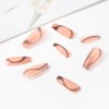 Handcess Coffin Shiny False Nails Brown Line False Nails Long