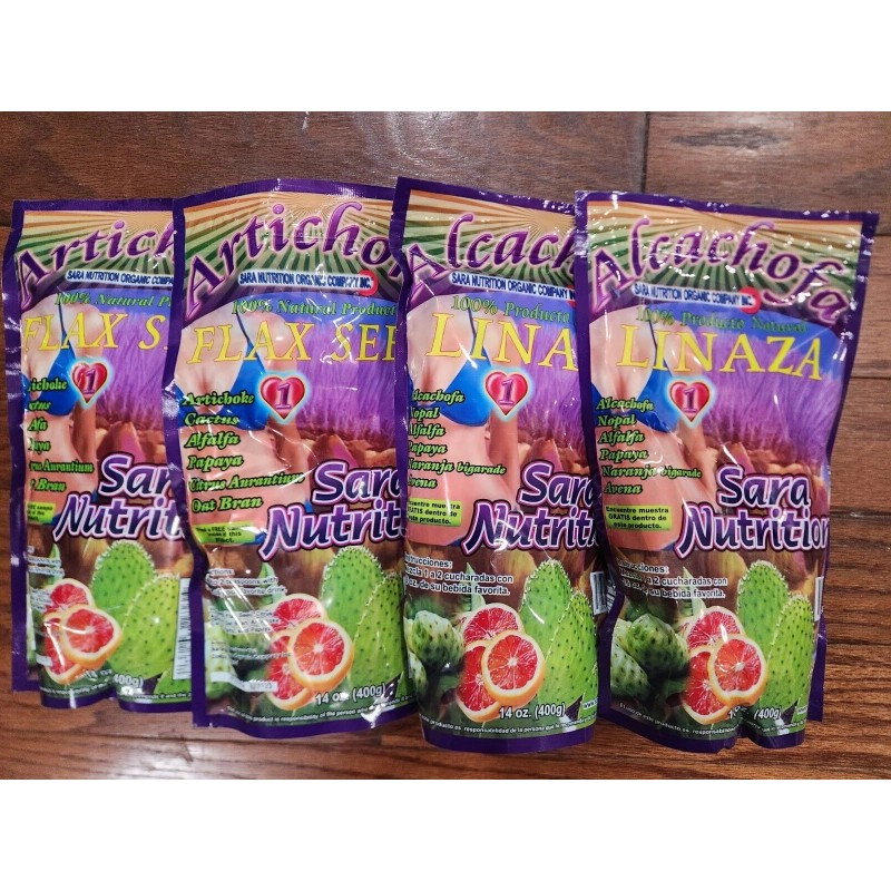 SARA NUTRITION 4 ARTICHOKE FLAX SEED SARA NUTRITION 14 OZ