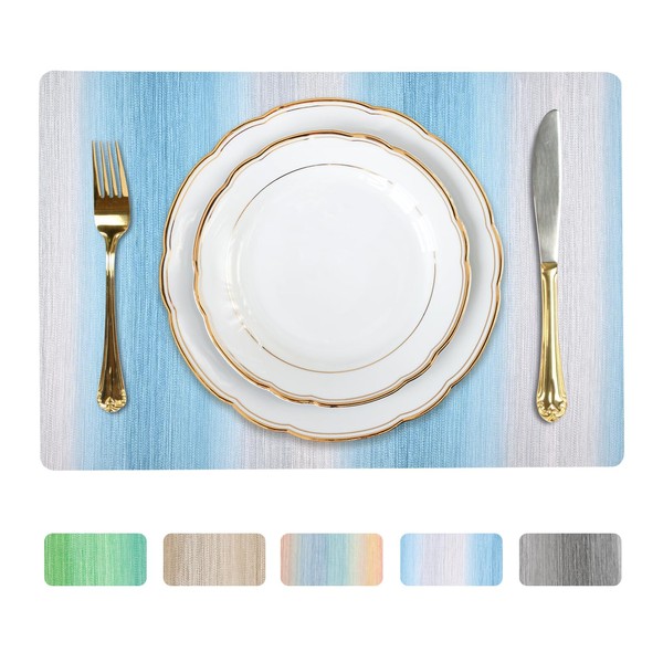 Set of 4 Placemats Waterproof Wipeable Dining Place Mats Vinyl