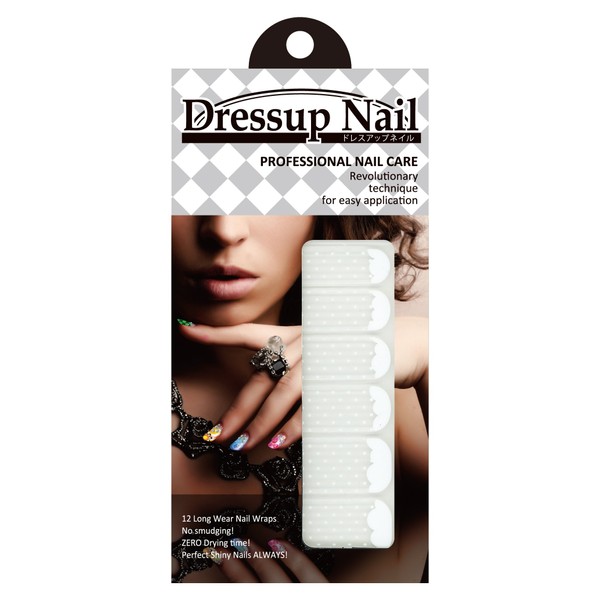 Thumbline Dressup Nail Stickers, White Dot and Clear, Pack of 2