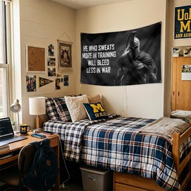 3x5 Ft Motivational Spartan Warrior Flag with 4 Brass Grommets