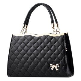 DIRRONA Handbags For Women Elegant Ladies Crossbody Bag Playful Cute Shoulder Bags Bow Decoration Top Handle Bags Travel Party Messenger Bag Pu Leather Women Handbag Classic Hand Shoulder Bag Black