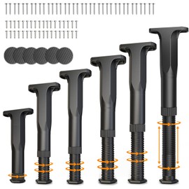 WALSIO Bed Support Legs, Adjustable Bed Frame Support Legs for Frame Center Slats, Durable Furniture Support Legs Replacement for Couch Dresser Table Frame Sofa (6pcs 5"-8.5")