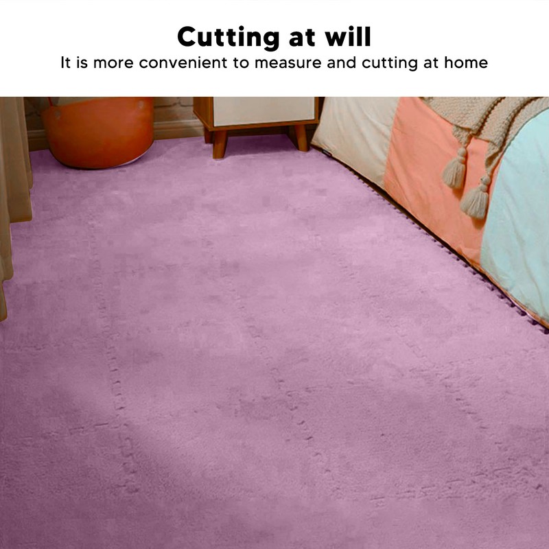 10pcs Plush Foam Floor Mat Prevent Slip Cuttable Thickened Interlocking