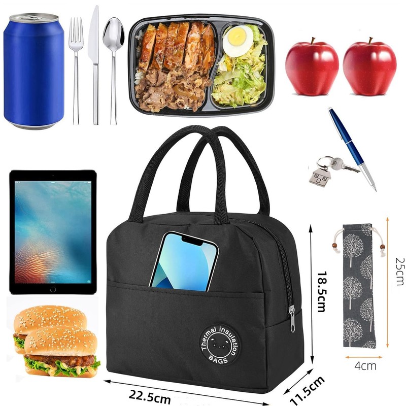 FonVan Lunch Bags Breakfast Bag (Black)