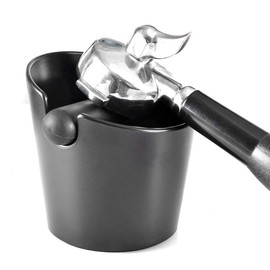 CAFEMASY Coffee Espresso Grounds Knock Box ABS Coffee Grind Knock Box for Barista Espresso Dump Bin with Detachable Knock Bar(Black)