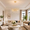 XYDikssn Modern Gold Crystal Tree Chandelier - 24 Inch 10-Light
