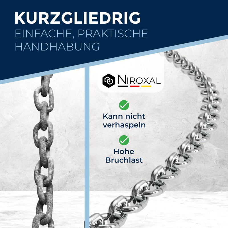 3 Pieces 100-cm = 1-Meter 3-mm Thick Stainless Steel Chain