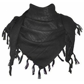 Men's Protective SAS Army 100% Cotton Military Desert Tactical Neck Head Keffiyeh Wrap Combat Sun Hat Scarf Shemagh (Black)