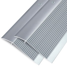 Jiekayi Aluminum Floor Transition Strip, Door Thresholds Bridge The Height Less Than 1.6″, for Tile, Hardwood, Laminate, Vinyl, Concrete, Size 36″×3.9″×0.35″ (Grey，2 Pack)