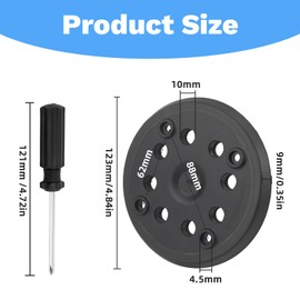 2 Stück Klett-Schleifteller 125 mm mit Hook und Loop 8 Löcher und 4 Augen Schleifplatte, Einschließlich 8 Schrauben 1 Schraubendreher Kompatibel mit Bosch Exzenterschleifer PEX 270 A und PEX 270 AE