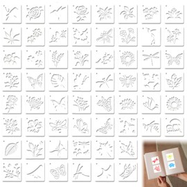 Stencils Vintage Children's Painting Stencils Wall Stencils Painting Stencils 60 Pieces Stencil Flowers Ornament Scrapbook Airbrush Painting Wall Design Stencil Post Stencil for Scrapbooking Wood