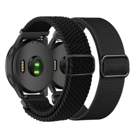 TUCOMO Stretchy Nylon Bracelet Compatible with Venu 3 / Venu 2 / Garmin Vivoactive 4, 22 mm Braided Loop Elastic Replacement Strap for Garmin Forerunner 745/265/255 Men Women