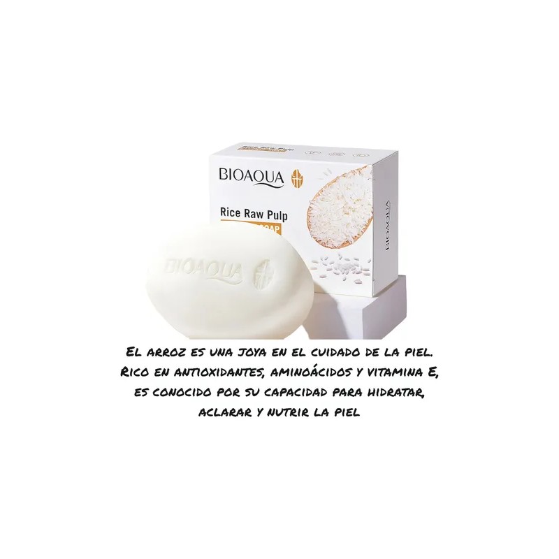 Jabn De Arroz Bioaqua Aclara Elimina Manchas Codos Axila