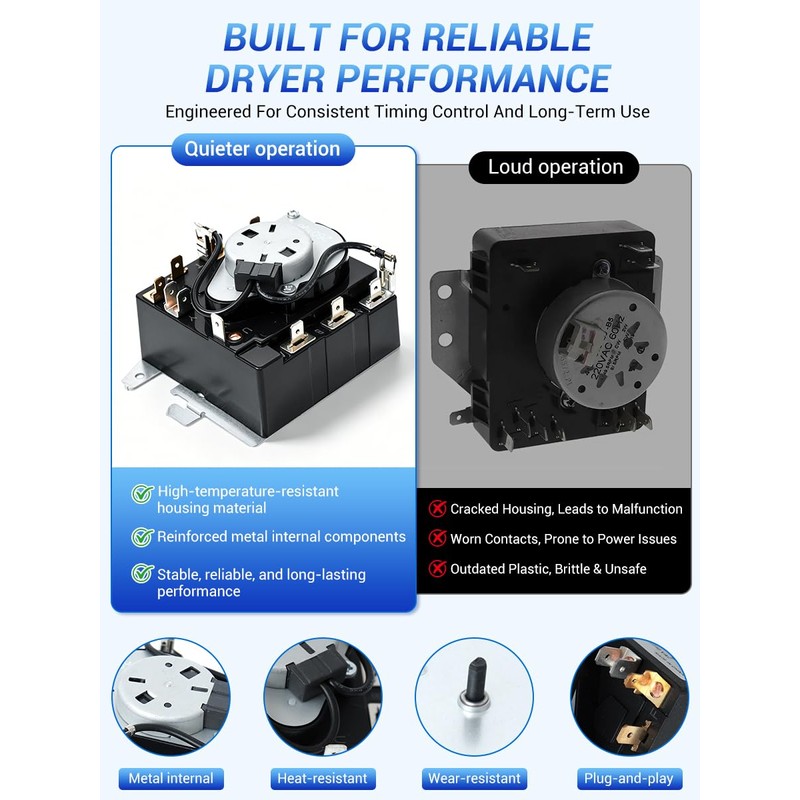 Upgraded WE04X22654 Dryer Timer: Compatible with GE & Kenmore