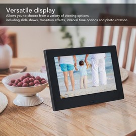 Bewinner Marco de Fotos Digital de 7 '', Marco de Fotos Digital Multifuncional IPS HD con Video 1080P, Música, Foto, Control Remoto, Calendario, Reloj para Oficina en Casa (Enchufe de EE.
