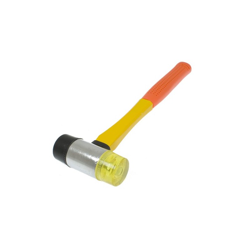 Hilka Tools 60600045 45mm Rubber and Plastic Mallet, Black/Yellow