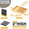 SpaceAid Bamboo Utensil Drawer Organizer with Labels, Kitchen Silverware Expandable