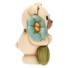 THUN, Decorative Teddy Spring 2023 Figurine with Ceramic Bellflower, Hand-Decorated,
