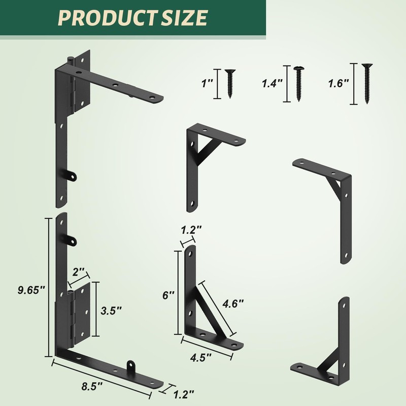 Suemoss 2 Set Gate Frame Fence Kit with Gate Latch,Heavy