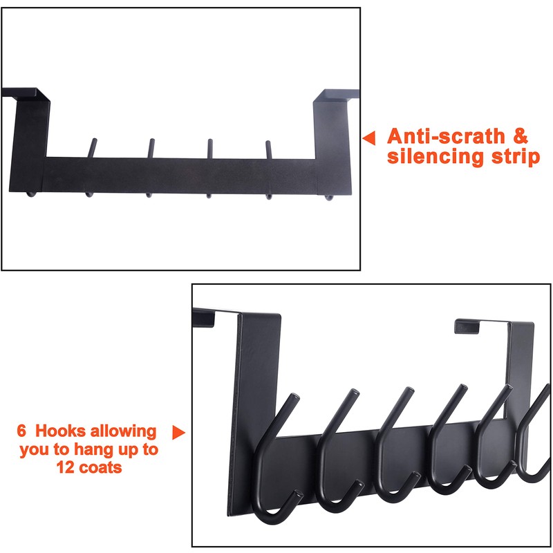 SKOLOO Over The Door Hook - 6 Hooks, No Assembly