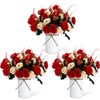 Domensi 3 Sets Valentine's Day Centerpiece for Table Artificial Rose