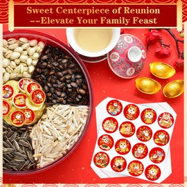 BIZIBAFF 160PCS Lunar New Year Stickers - 2026 Chinese New Year of The Horse Sticker for Candy Wrappers Chocolate Coins, Spring Festival Crafts Gift Tag, Chinese New Year Decorations Party Favor