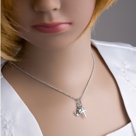 fish Children's Necklace Girls Boys Necklace Real Silver Pendant Faith Love Hope Adjustable Jewellery Case Toddler Gift, Sterling Silver