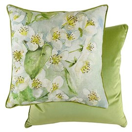 Evans Lichfield Blossoms Pear Cushion Cover, Green, 43 x 43 cm
