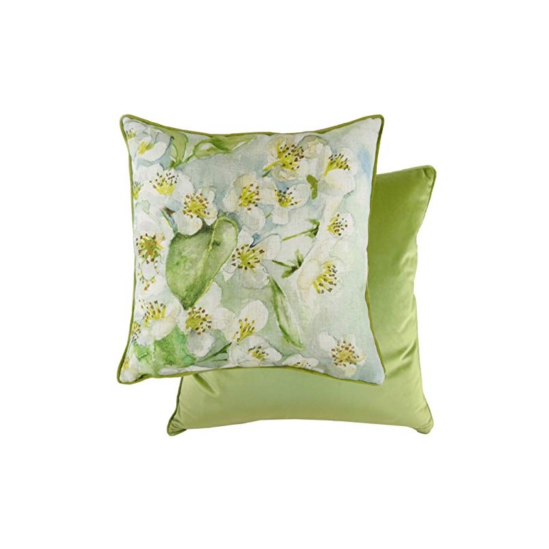 Evans Lichfield Blossoms Pear Cushion Cover, Green, 43 x 43