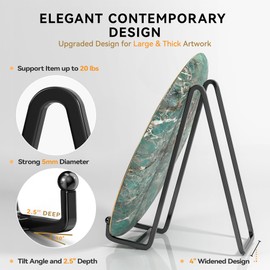 IPAME 10 Inch Large Plate Stands for Display - Metal Plate Holder Display Stand + Small Easels Picture Stand for Book, Platter, Plaque, Photo Frame, Tabletop Art (2 Pack)