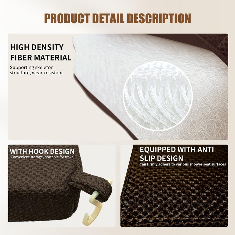 2 Pack Shower Bench Cushion, Soft Chair Pad for Elderly