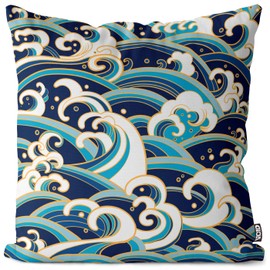 VOID Gold Wave Cushion Cover Polyester Waterproof Outdoor Indoor Cushion Size: 80 x 80 cm