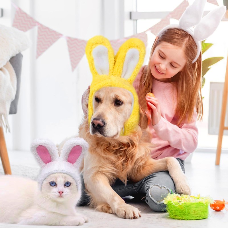 Funmo Pack of 2 Pet Rabbit Ear Hat Cat Dog