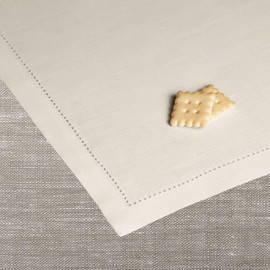 Linen Heart - 100% Ajour Linen Napkin Cream White (47x45cm)
