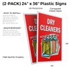 Dry Cleaners (2-Pack) 24" x 36" Plastic Signs | Sign