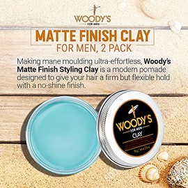 Woody's Matte Finish Clay For Men, Styling, 3.4 Oz