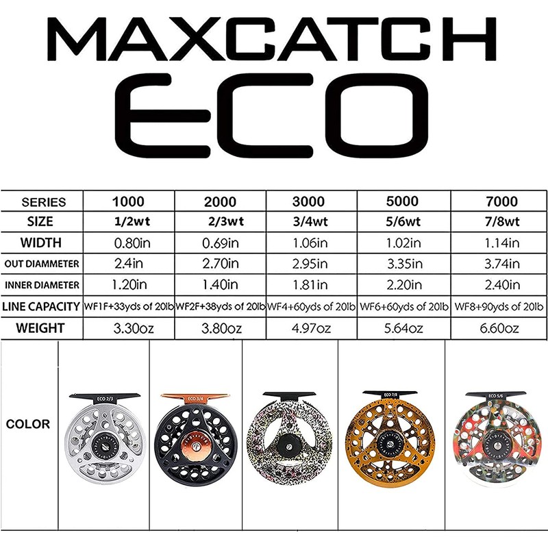 Maxcatch ECO Large Arbor Fly Fishing Reel (3/4wt 5/6wt 7/8wt)