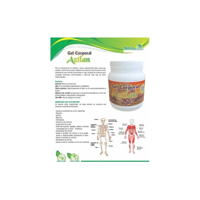 Gel Corporal Aztlan Bote 1.2 Kg