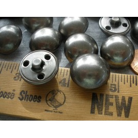 6 Buttons eLAET Matte Antique Silver Buttons Hollow Dome Shank Size 32L (13/16" 20mm) Coat Blazer Jacket Suit Sewing Craft Pewter Color Industrial Steampunk