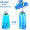YCVSKY 700 ml Pack of 6 Foldable Drinking Bottles, Flexible