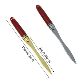 Honbay 2PCS Wooden Handle Letter Opener Knife Letter Opening Tool Envelope Slitter Metal Envelope Opener Sword Envelope Open Tool Mail Opener School Home Office Mail Supplies Tea Knife