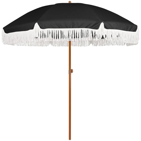 AMMSUN AMMSUN 7ft Patio Umbrella with Fringe Outdoor Tassel Umbrella
