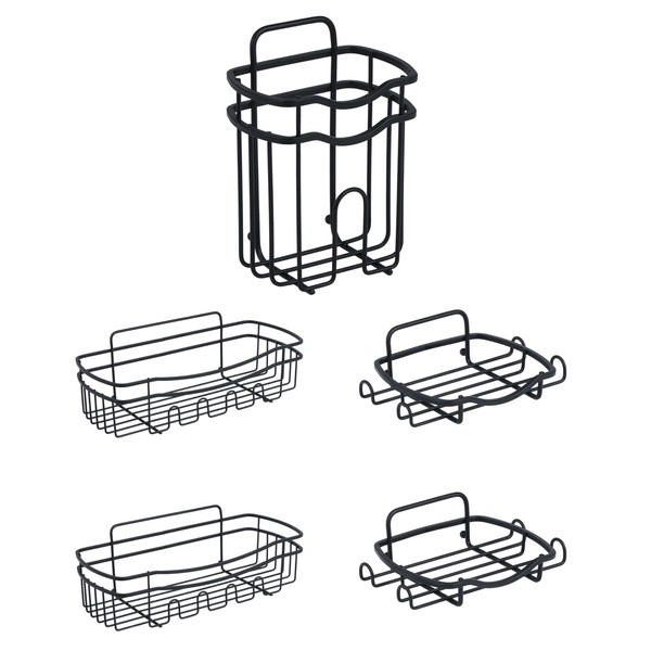 Bath Bliss Adhesive Shower Caddy Organizer | 5 Piece Set